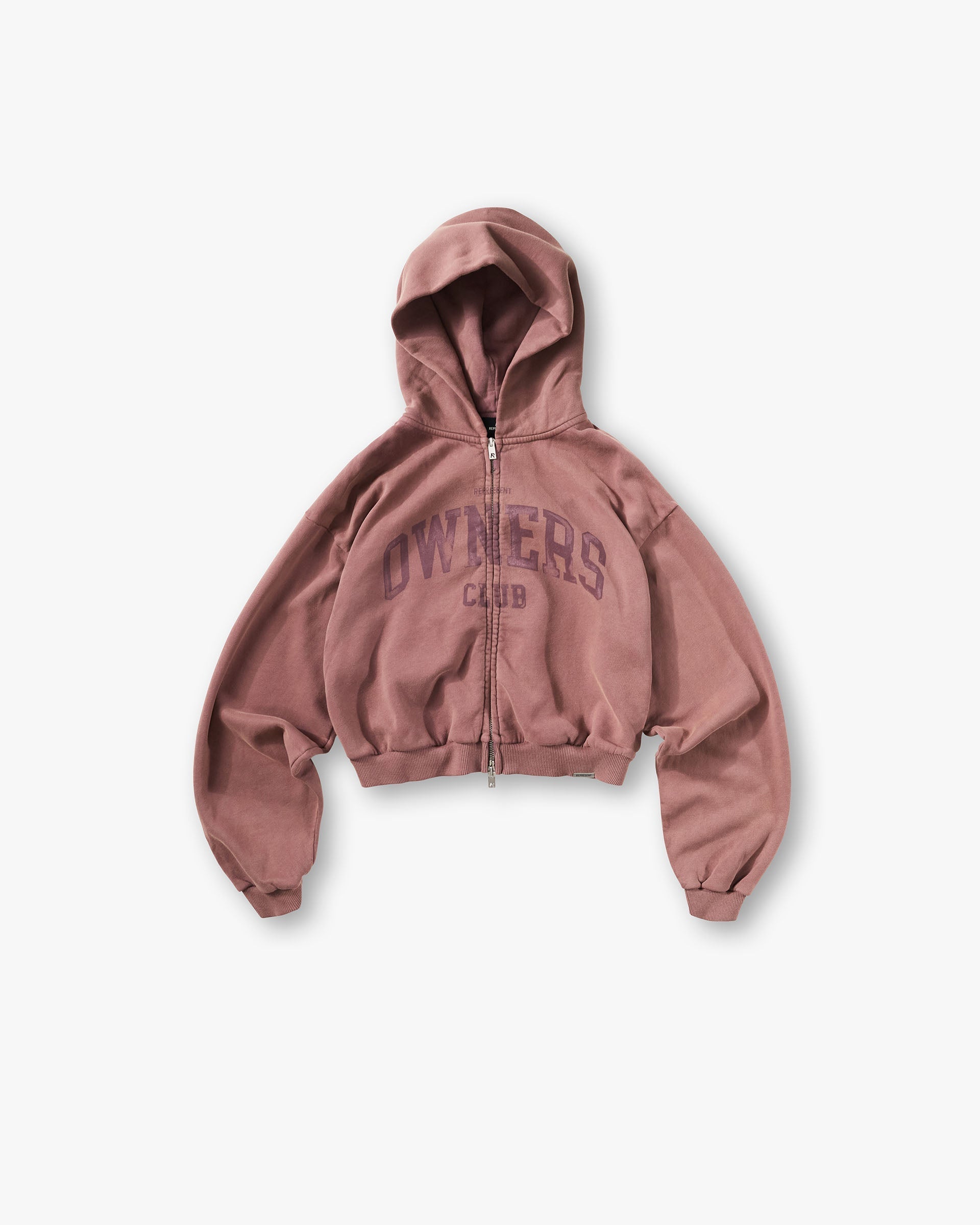 Represent Owners Club Zip Through Hoodie Smoked Rose