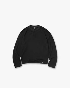 Represent Initial Henley Waffle Camiseta de manga larga Jet Black