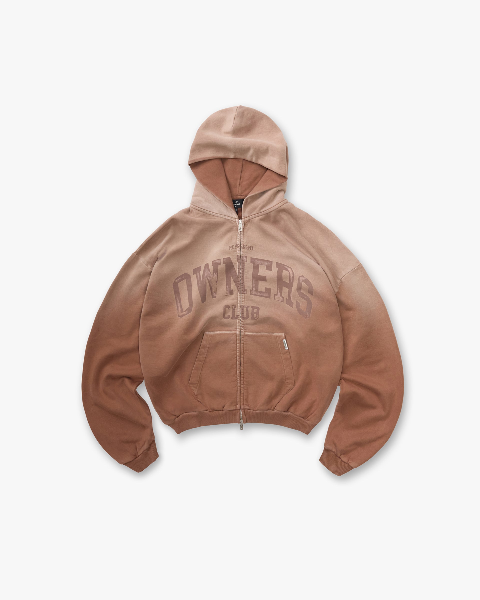 Represent Owners Club Zip Through Hoodie Sienna