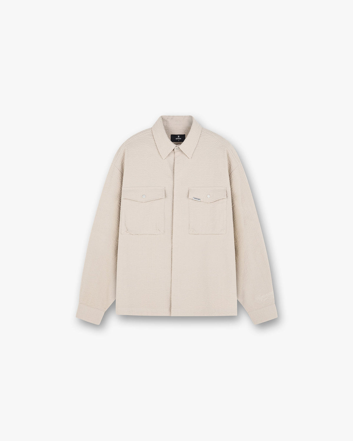 Represent Textured Long Sleeve Shirt Champagne