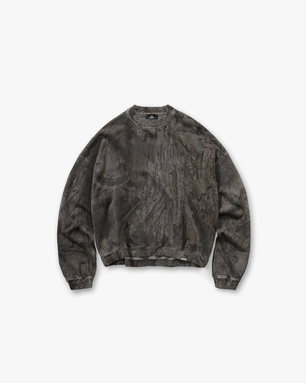 Represent Initial Overdye Realtree® Boxy Sweater Overdyed Black