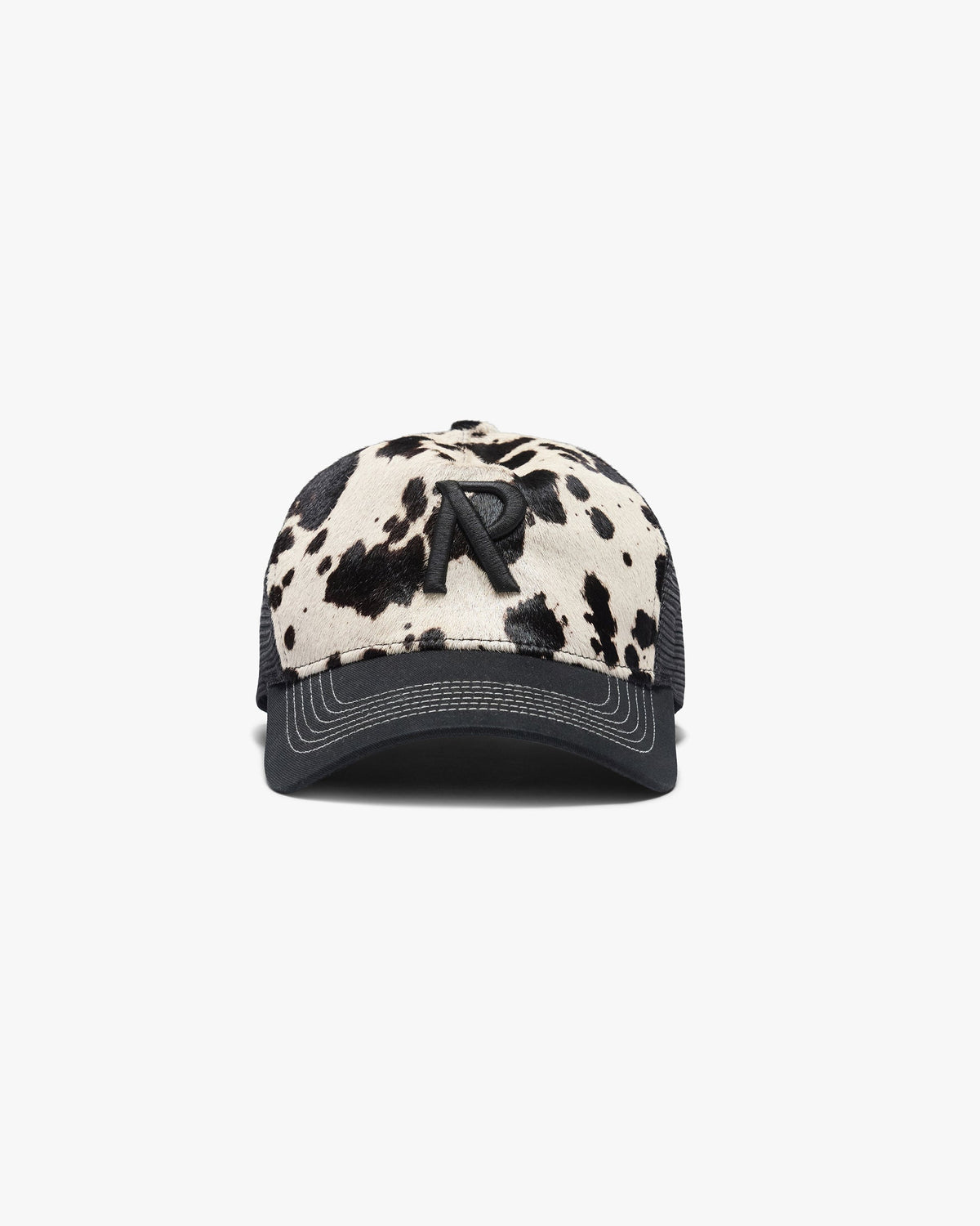 Represent Cowhide Print Cap Flat White Jet Black
