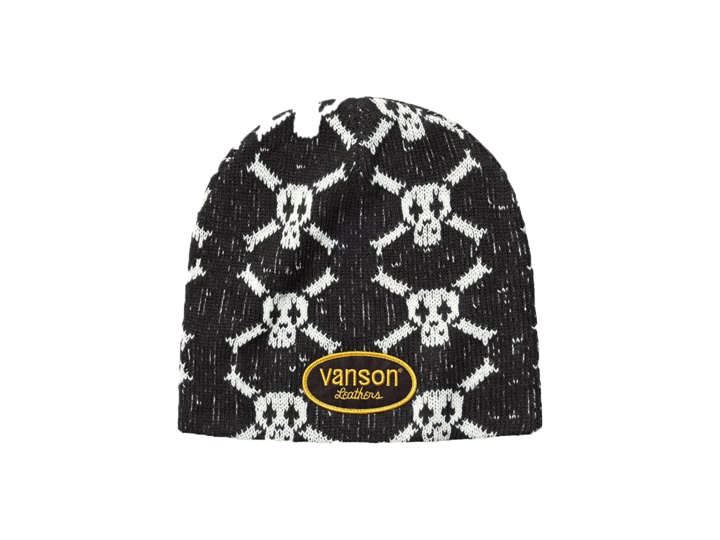 Supreme x Vanson Leathers Skull Beanie Black