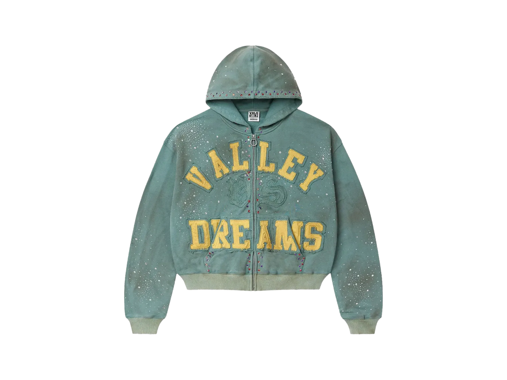Vale Forever Bank Zip Up Hoodie Dark Mint – hættetrøje