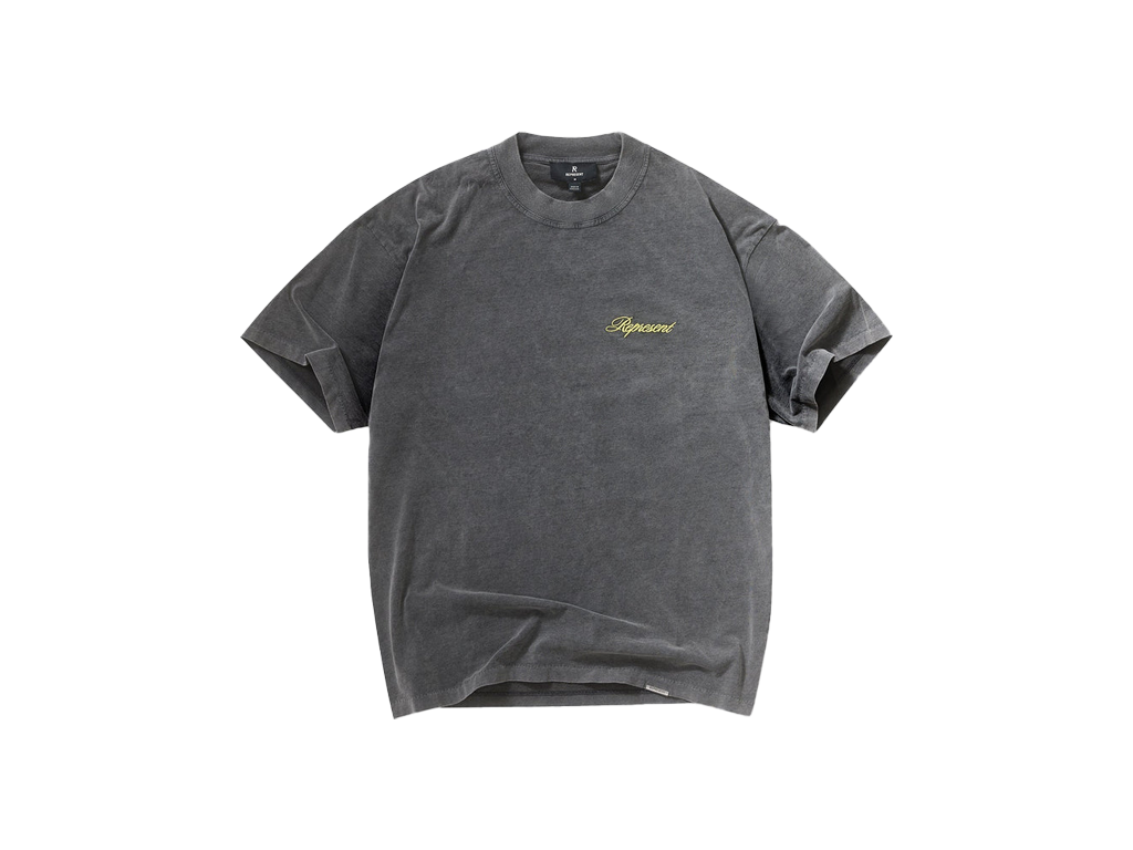 Represent Script Logo T-Shirt Vintage Grey-Represent-pikastore.cz