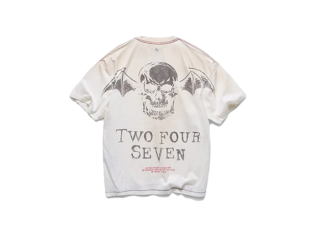Represent 247 x Avenged Sevenfold Death Bat T-Shirt Dirty White